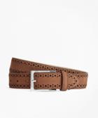 Brooks Brothers 1818 Perforated Stitch Suede Belt