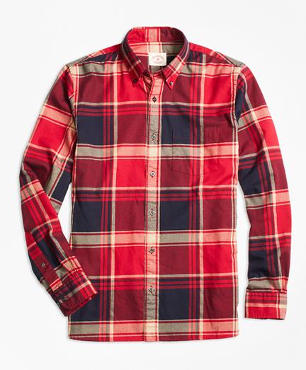 Brooks Brothers Red Tartan Flannel Sport Shirt