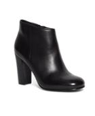 Brooks Brothers Women's Short Leather Stacked Heel Booties