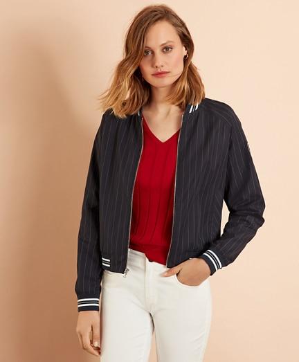 Brooks Brothers Pinstripe Bomber Jacket