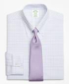 Brooks Brothers Men's Brookscool Extra Slim Fit Slim-fit Dress Shirt, Non-iron Windowpane