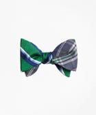 Brooks Brothers Sidewheeler Double Stripe With Plaid Reversible Bow Tie