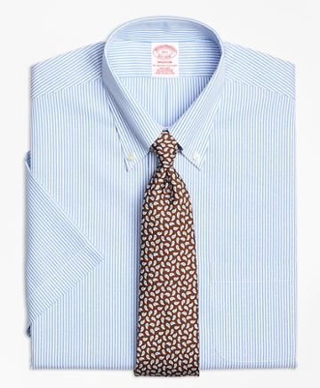 Brooks Brothers Non-iron Madison Fit Dobby Candy Stripe Short-sleeve Dress Shirt