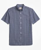 Brooks Brothers Check Cotton Seersucker Short-sleeve Sport Shirt
