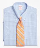 Brooks Brothers Madison Classic-fit Dress Shirt, Non-iron Tonal Sidewheeler Check Short-sleeve