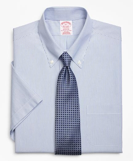 Brooks Brothers Madison Classic-fit Dress Shirt, Non-iron Tonal Framed Stripe Short-sleeve
