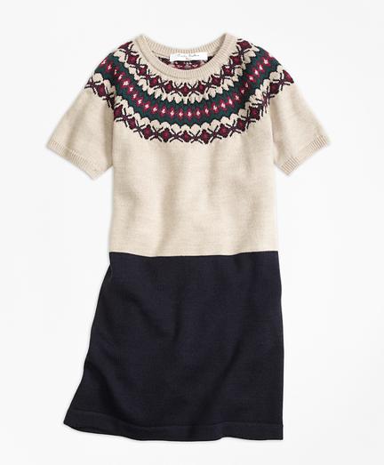Brooks Brothers Merino Wool Fair Isle Sweater Dress