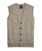 Brooks Brothers Men's Cream Cashmere Button-front Vest
