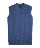 Brooks Brothers Blue Cashmere Button-front Vest