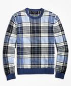 Brooks Brothers Supima Cotton Plaid Crewneck Sweater
