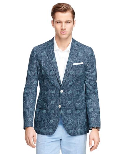 Brooks Brothers Fitzgerald Fit Nautical Print Sport Coat