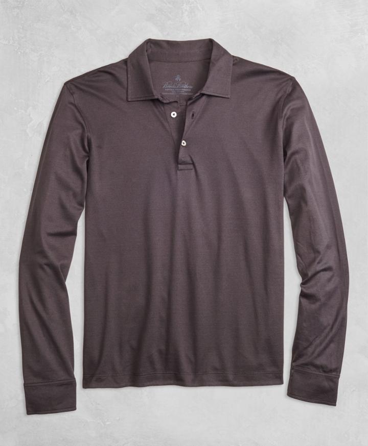 Brooks Brothers Men's Golden Fleece Pique Knit Long-sleeve Polo Shirt