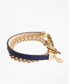Brooks Brothers Women's Leather Chain Wrap Bracelet