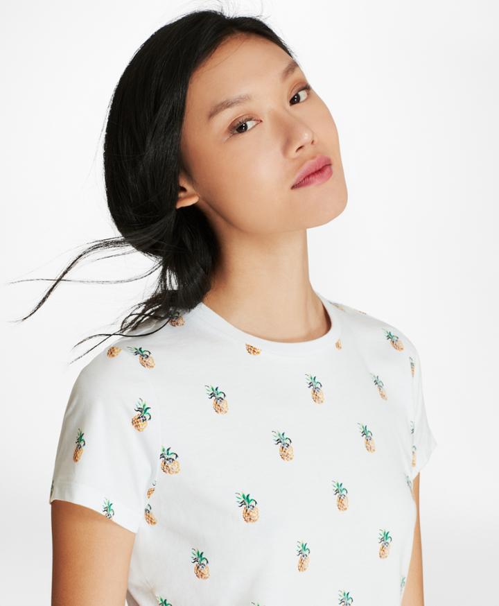Brooks Brothers Women's Pineapple-sequined T-shirt