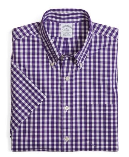 Brooks Brothers Supima Cotton Non-iron Slim Fit Short-sleeve Gingham Sport Shirt