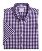 Brooks Brothers Supima Cotton Non-iron Slim Fit Short-sleeve Gingham Sport Shirt