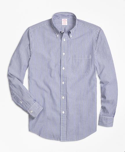 Brooks Brothers Madison Fit Stripe Seersucker Sport Shirt