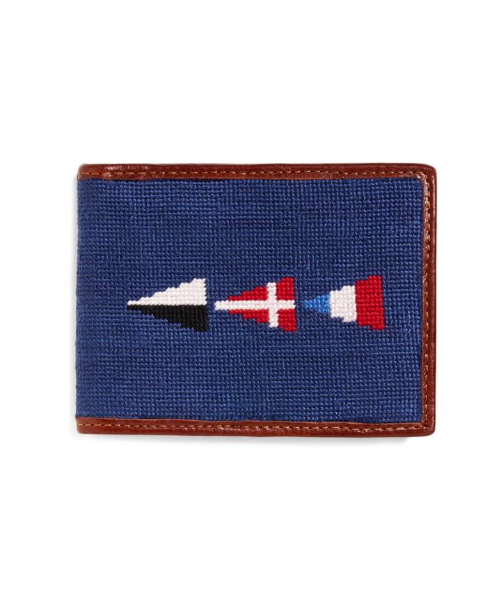 Brooks Brothers Men's Nautical Flag Needlepoint Wallet