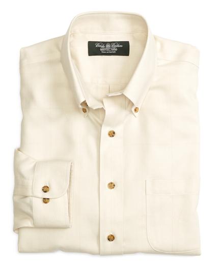 Brooks Brothers Country Club Non-iron Regular Fit Cotton Cashmere Windowpane Sport Shirt