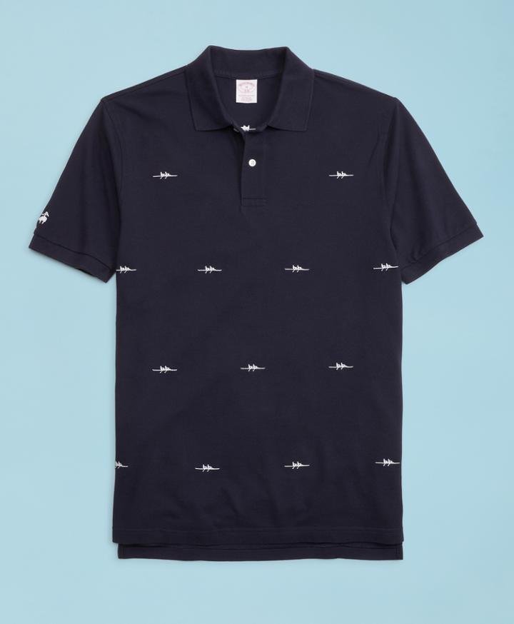Brooks Brothers Men's 2018  Head Of The Charles Regatta Embroidered Pique Polo Shirt