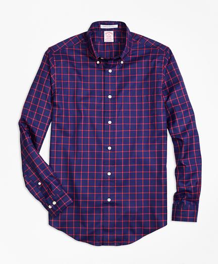 Brooks Brothers Madison Fit Dobby Windowpane Sport Shirt