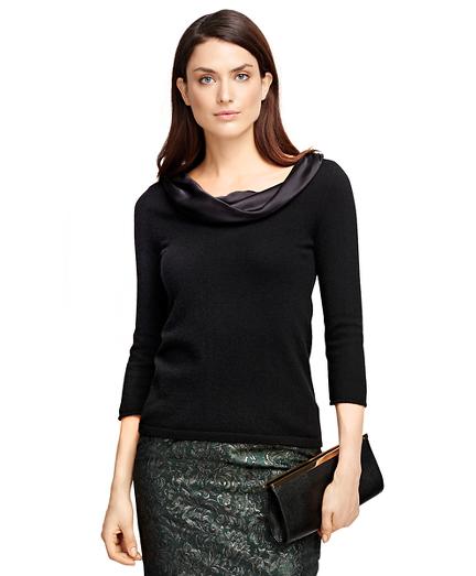 Brooks Brothers Cashmere Drape Neck Sweater