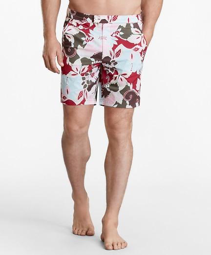 Brooks Brothers Newport 7 Floral Swim Trunks