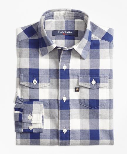 Brooks Brothers Multiplaid Flannel Sport Shirt