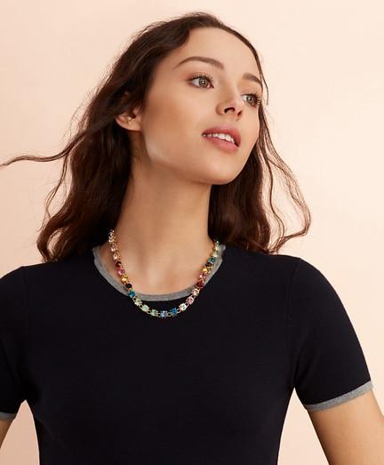 Brooks Brothers Rainbow Rhinestone Necklace