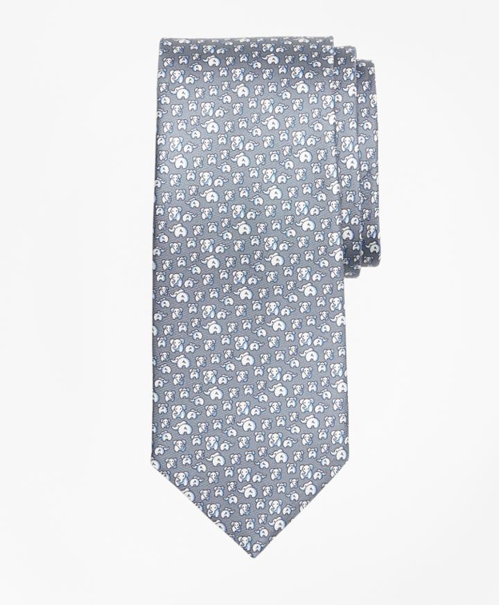 Brooks Brothers Men's Elephant Motif Print Tie