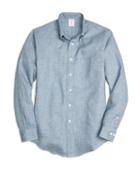 Brooks Brothers Madison Fit Check Linen Sport Shirt