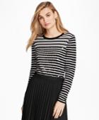 Brooks Brothers Women's Sequin-embellished Striped Merino Wool Sweater