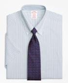 Brooks Brothers Men's Regular Fit Classic-fit Dress Shirt, Non-iron Split Stripe Short-sleeve
