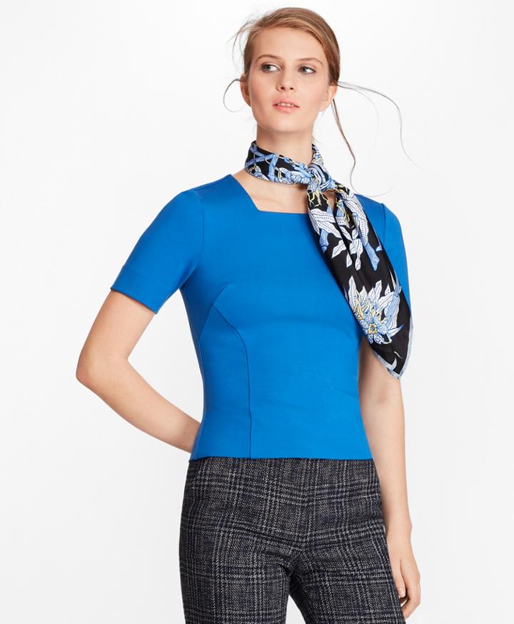 Brooks Brothers Women's Ponte-knit Squareneck Top