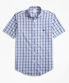 Brooks Brothers Non-iron Regent Fit Outline Check Short-sleeve Sport Shirt