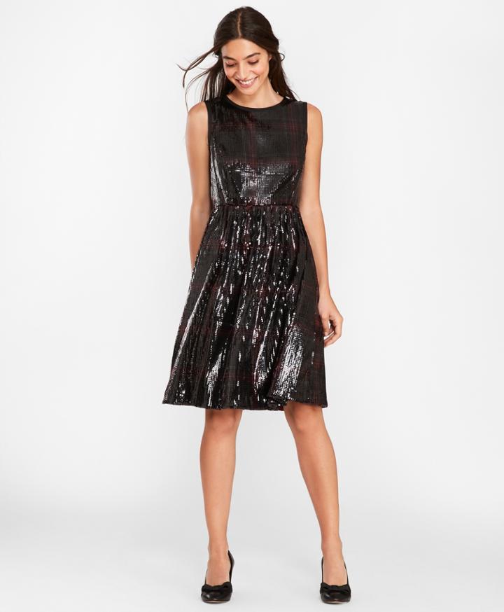 Brooks Brothers Women's Sequined Plaid Dress