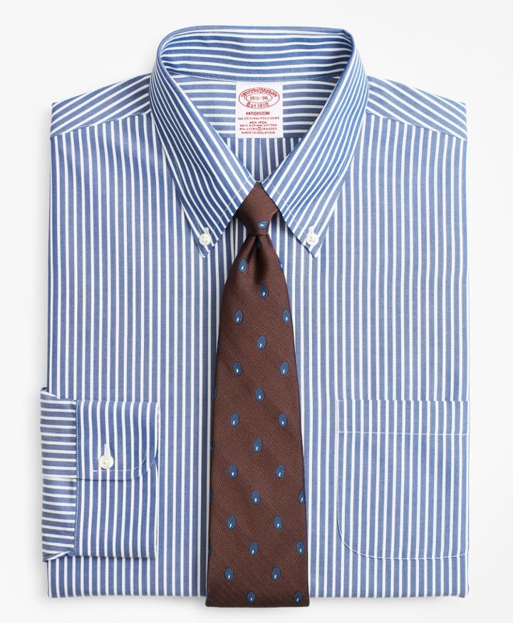 Brooks Brothers Men's Stretch Regular Fit Classic-fit Dress Shirt, Non-iron Ground Stripe