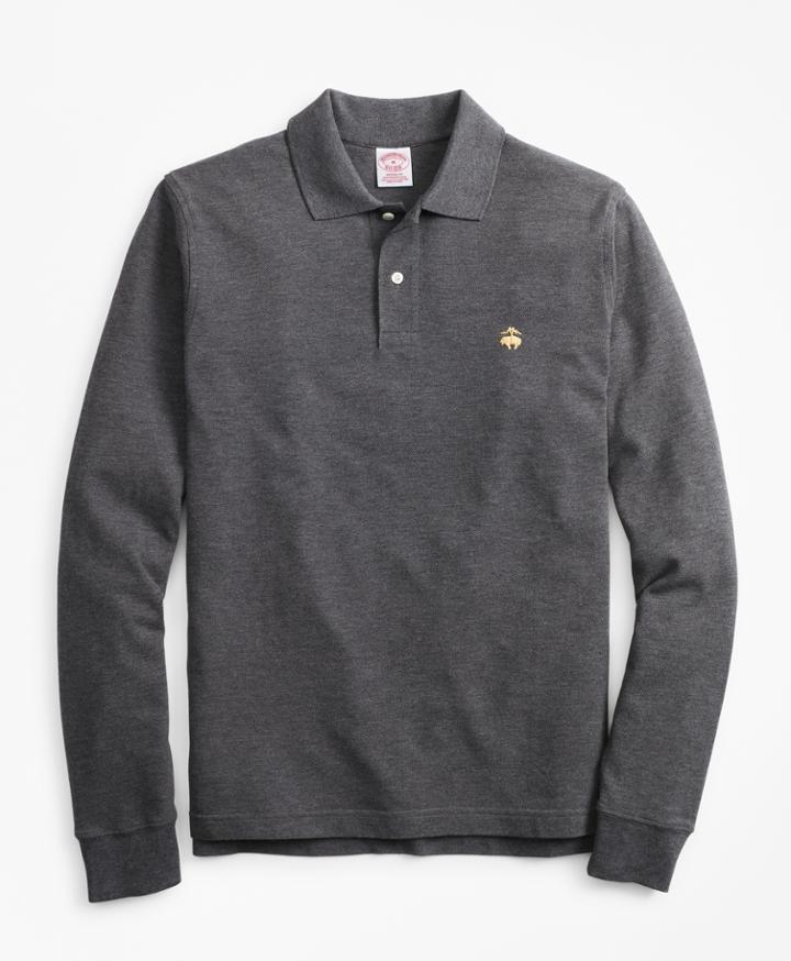 Brooks Brothers Men's Original Fit Supima Long-sleeve Performance Polo Shirt-basic Colors