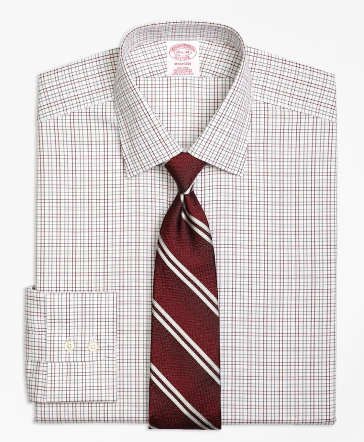 Brooks Brothers Men's Regular Fit Classic-fit Dress Shirt, Non-iron Twin Check