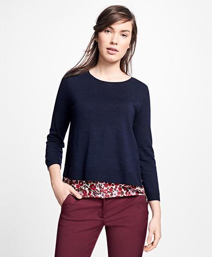 Brooks Brothers Mixed-media Crewneck Sweater