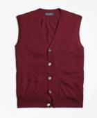 Brooks Brothers Men's Saxxon Wool Button-front Sweater Vest