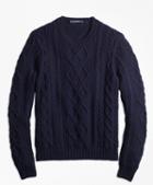 Brooks Brothers Hand-knit Merino Wool And Alpaca Crewneck Sweater
