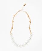 Brooks Brothers Glass Pearl And Knotted Chain Necklace