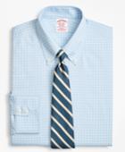 Brooks Brothers Men's Stretch Regular Fit Classic-fit Dress Shirt, Non-iron Royal Oxford Ground Check
