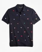 Brooks Brothers Men's Slim Fit Flag Embroidered Polo Shirt