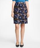 Brooks Brothers Women's Petite Floral-embroidered A-line Skirt