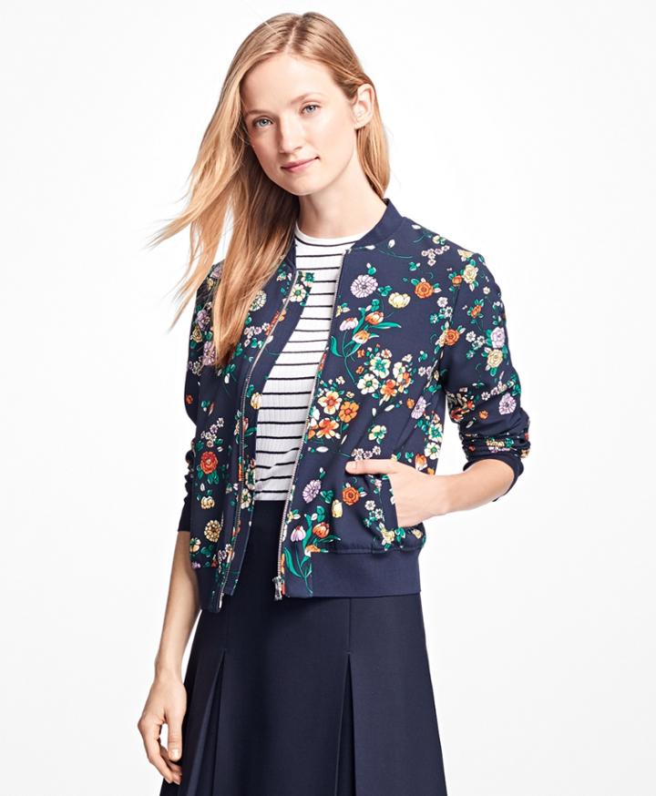 Brooks Brothers Women's Floral Bomber Jacket