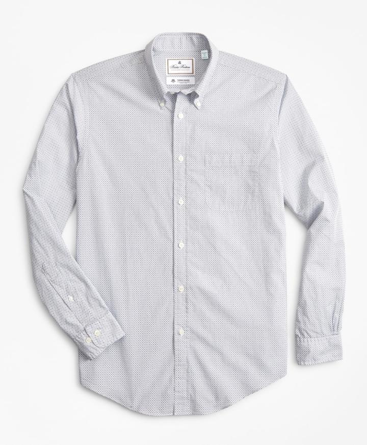 Brooks Brothers Men's Luxury Collection Milano Slim-fit Sport Shirt, Button-down Collar Foulard Print