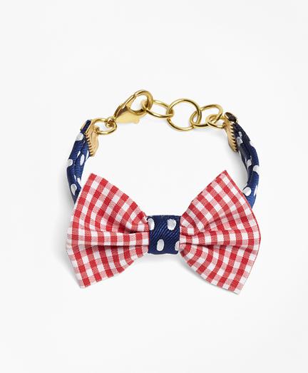 Brooks Brothers Kiel James Patrick Gingham And Polka Dot Bow Tie Bracelet
