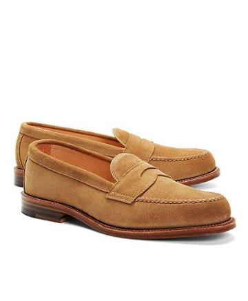 Brooks Brothers Handsewn Suede Penny Loafers
